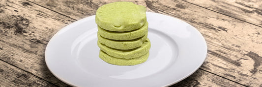 Moringa shortbread cookie on white plate | tea + munchies | Long Island, NY