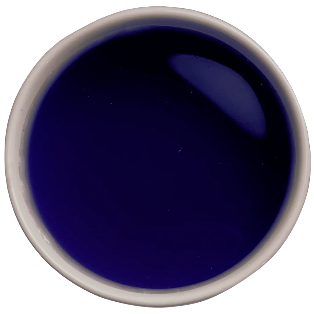 Brewed blue magic loose leaf herbal tea | tea + munchies