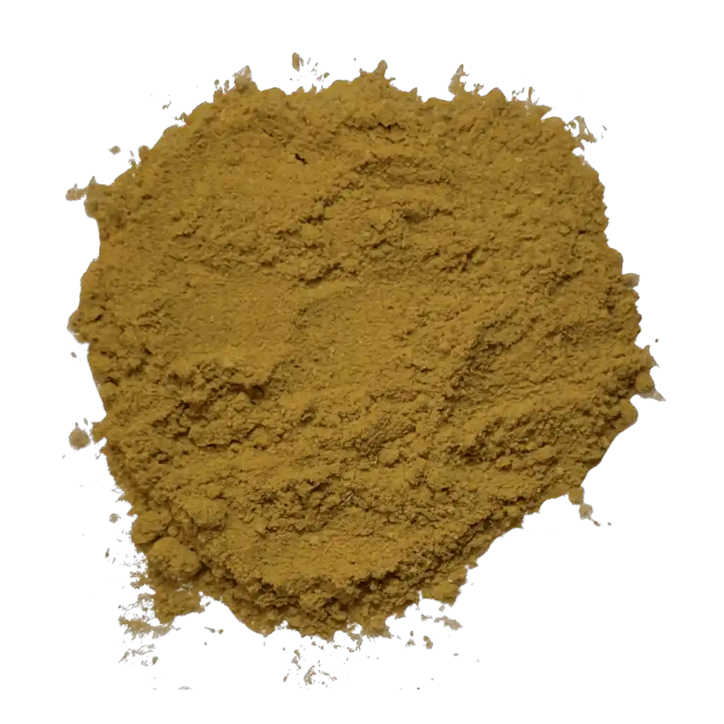 Golden milk powdered mix ingredients. The blend contains organic ginger root, turmeric root, cinnamon, black peppercorn, cardamom, and cloves | tea + munchies
