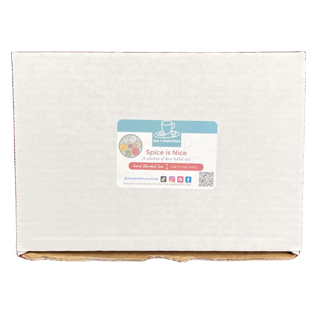 Top panel of Spice is Nice Tea Gift Set Box | tea + munchies