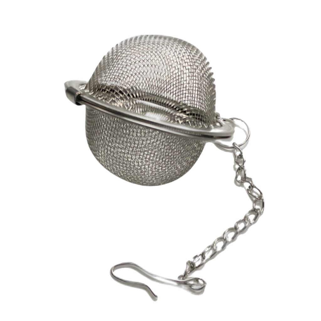 Stainless steel ball mesh tea infuser with hook and chain | tea + munchies